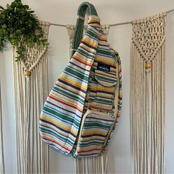 KAVU Interwoven Prism Stripe Rope Sling Bag - Picture 2 of 16